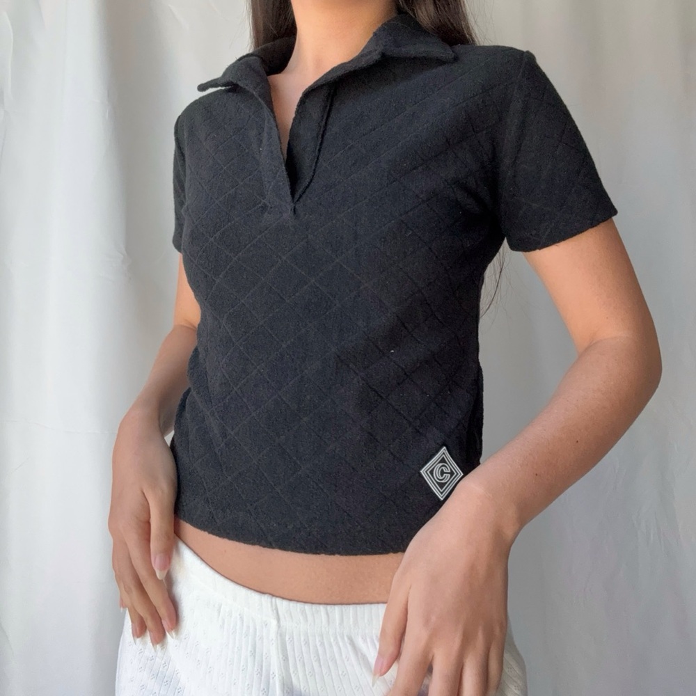 CNCPTS Diamond Terry Polo in black